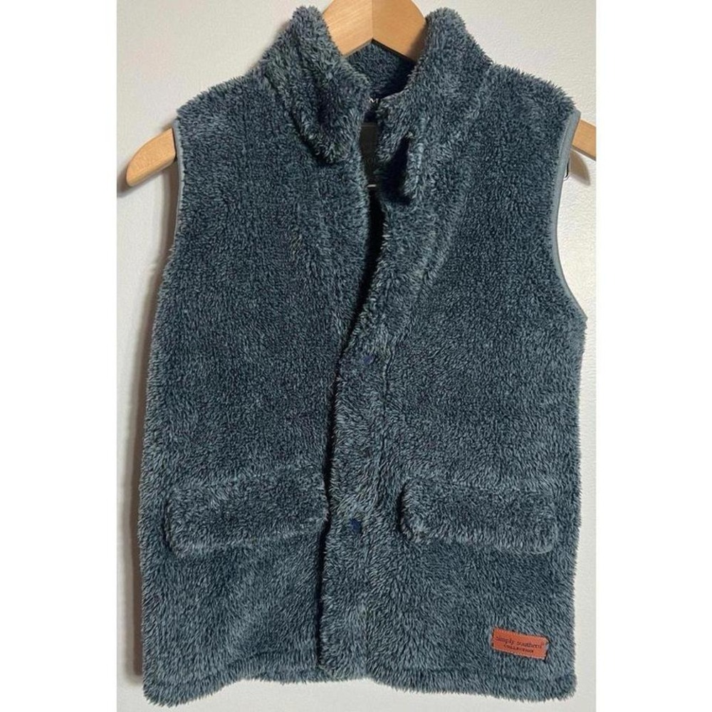 Simply Southern Collection‎ Youth Small Fleece Sherpa Snap Vest YS